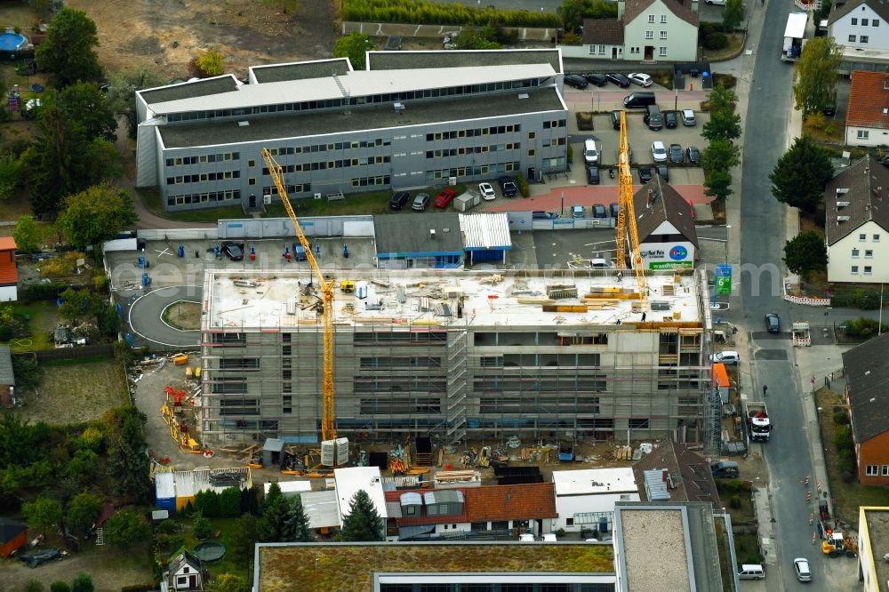 Wolfsburg from above - Construction site to build a new office and commercial building on Alessandro-Volta-Strasse in Wolfsburg in the state Lower Saxony, Germany