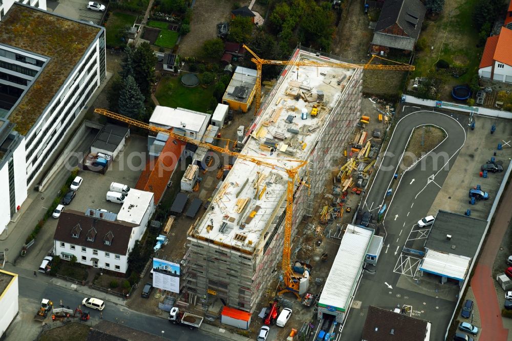 Aerial image Wolfsburg - Construction site to build a new office and commercial building on Alessandro-Volta-Strasse in Wolfsburg in the state Lower Saxony, Germany