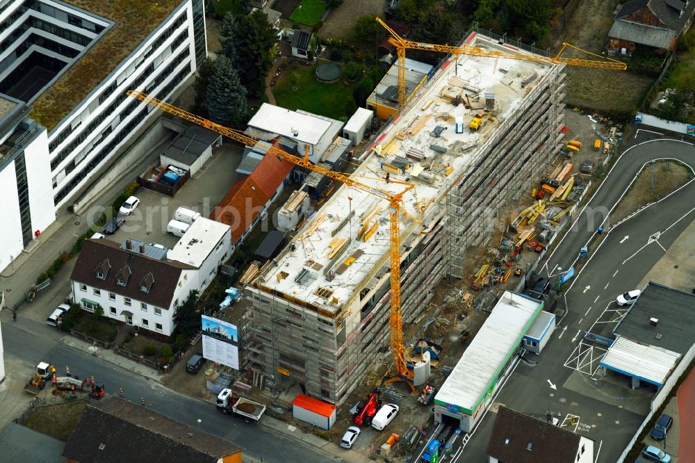 Aerial photograph Wolfsburg - Construction site to build a new office and commercial building on Alessandro-Volta-Strasse in Wolfsburg in the state Lower Saxony, Germany