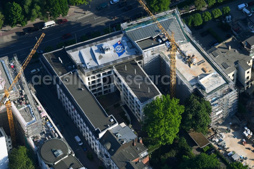 Hamburg from the bird's eye view: Construction site to build a new office and commercial building An of Alster 42 of ALLIANZ REAL ESTATE GERMANY GMBH An of Alster in Hamburg, Germany