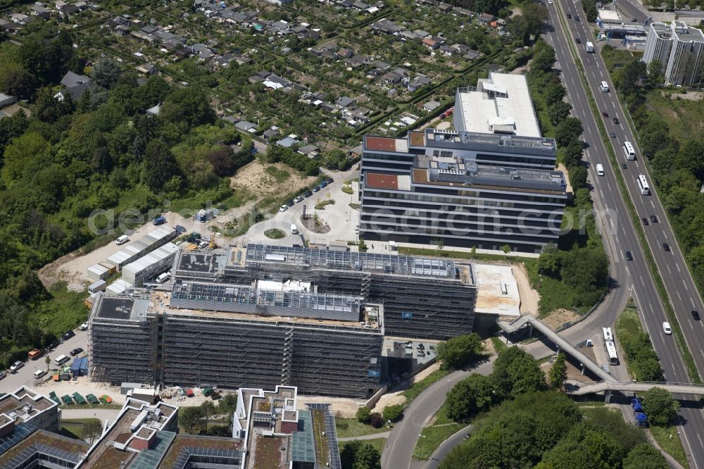 Wiesbaden from above - Construction site to build a new office and commercial building AXA Abraham Lincoln Park Wiesbaden on Abraham-Lincoln-Strasse in Wiesbaden in the state Hesse, Germany