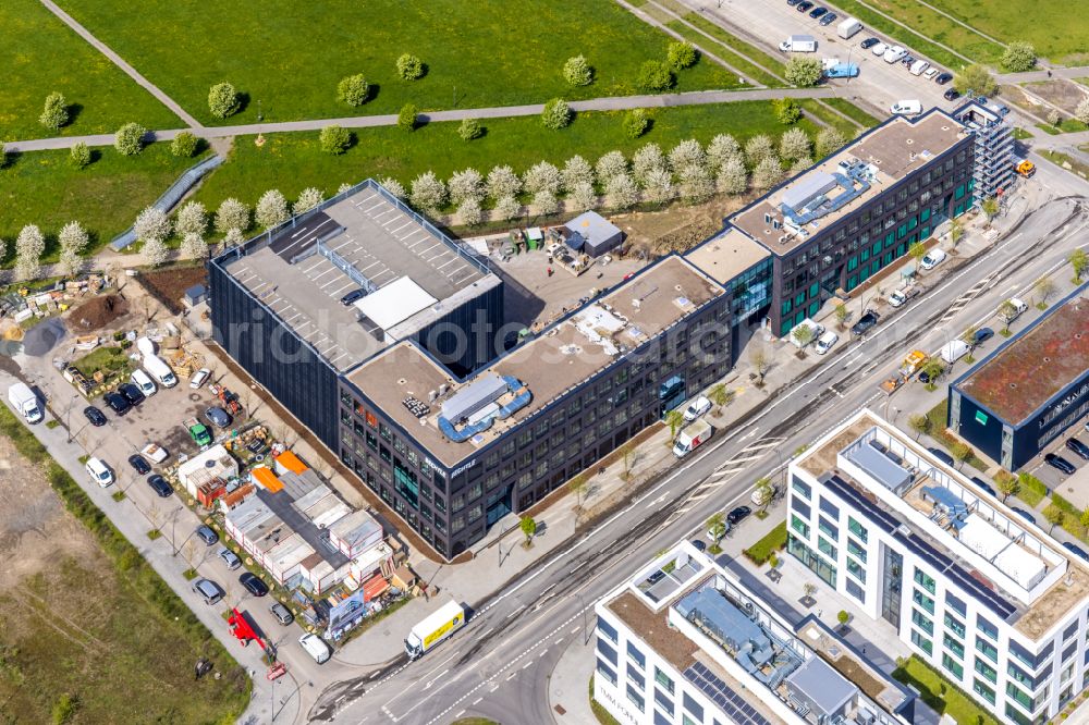 Aerial image Dortmund - Construction site to build a new office and commercial building of Bechtle Campus on Walter-Bruch-Strasse in the district Phoenix West in Dortmund at Ruhrgebiet in the state North Rhine-Westphalia, Germany