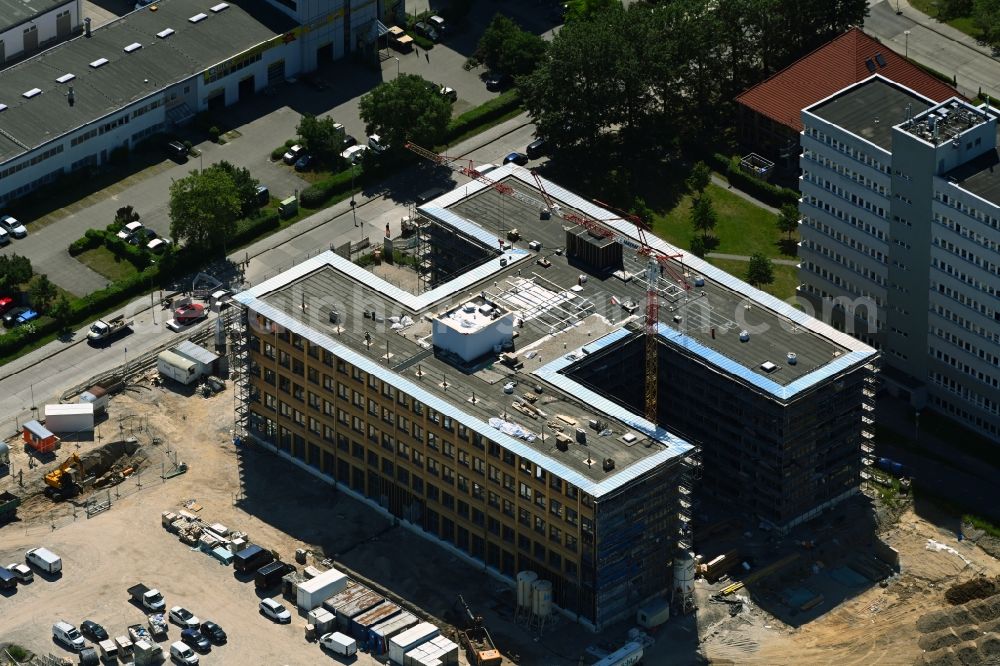 Aerial photograph Berlin - Construction site to build a new office and commercial building on Beilsteiner Strasse in the district Marzahn in Berlin, Germany