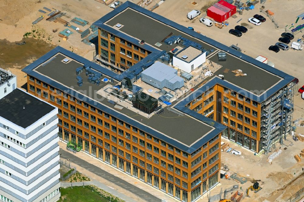 Aerial photograph Berlin - Construction site to build a new office and commercial building on Beilsteiner Strasse in the district Marzahn in Berlin, Germany