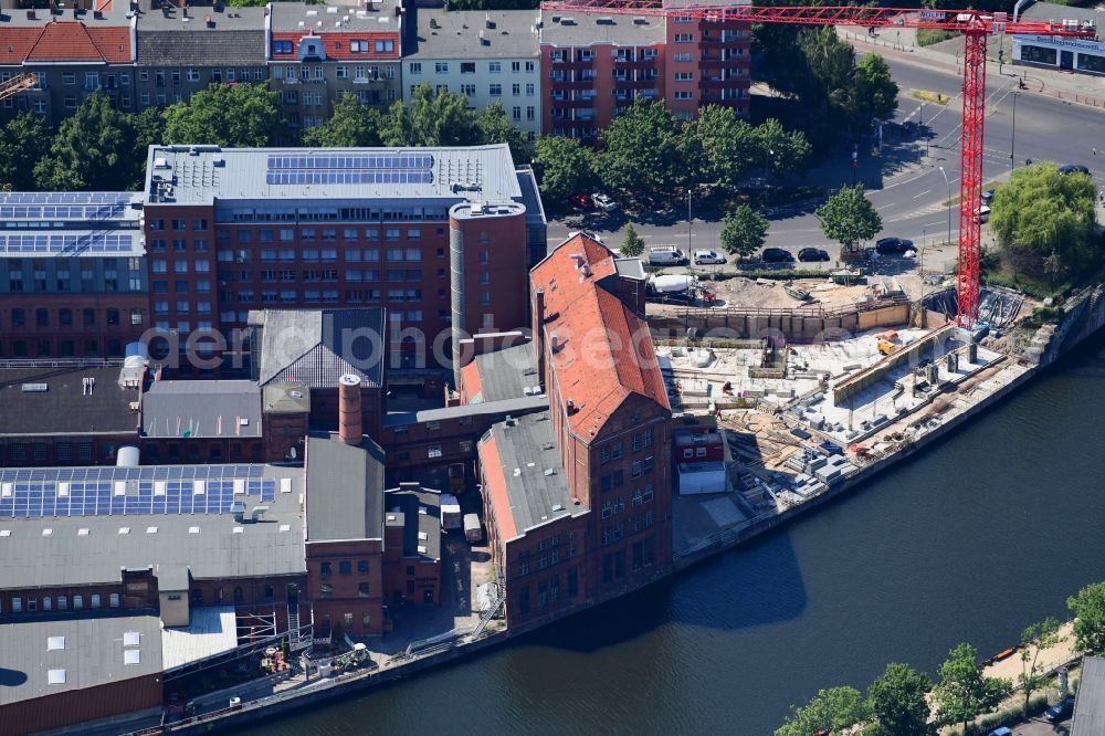 Berlin from above - Construction site to build a new office and commercial building The Benjamin on FranklinA?strasse in the district Charlottenburg in Berlin, Germany