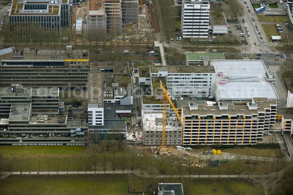 Aerial image Hamburg - Construction site to build a new office and commercial building on Ueberseering in the district Winterhude in Hamburg, Germany