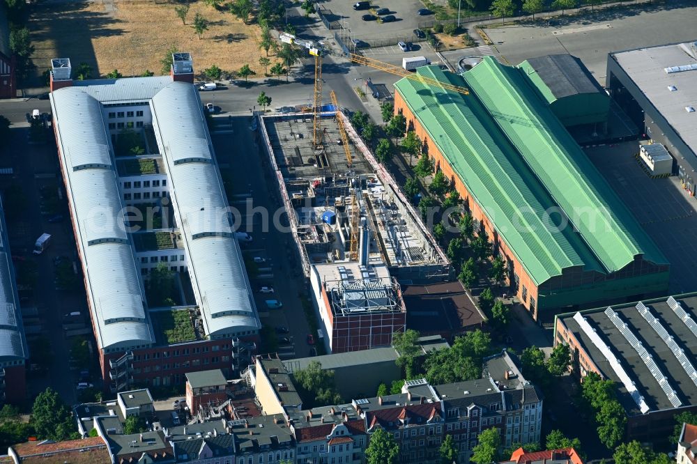 Aerial photograph Berlin - Construction site to build a new office and commercial building of the project MACHWERK74 Am Borsigturm in the district Tegel in Berlin, Germany