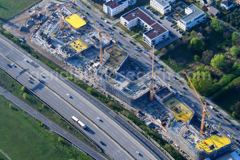 Aerial photograph Berlin - Construction site to build a new office and commercial building Brain Box Berlin in Berli-Adlershof, Germany