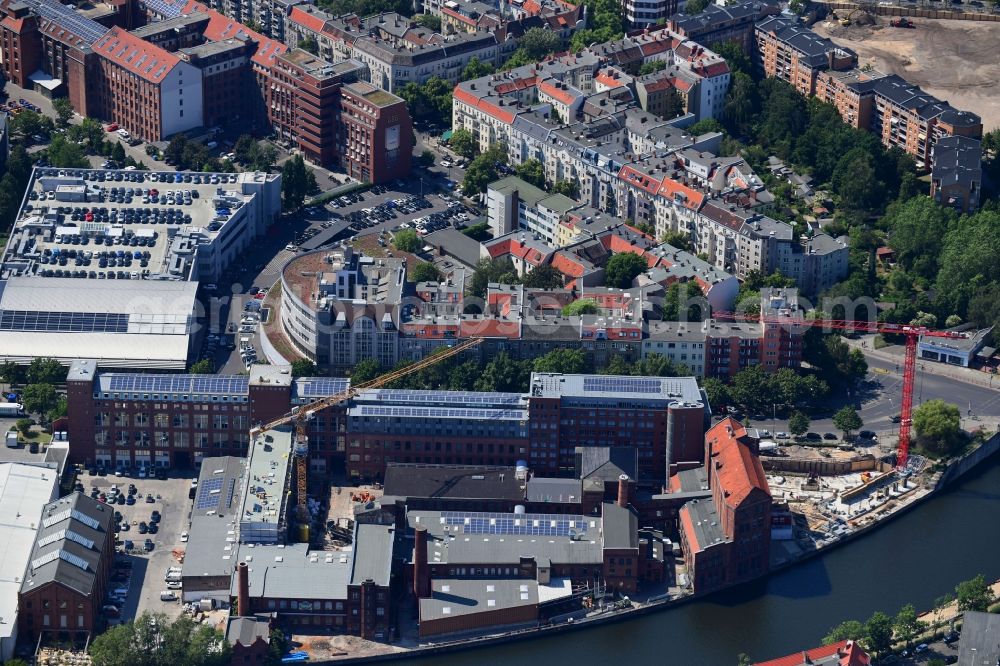 Aerial image Berlin - Construction site to build a new office and commercial building The Briq of Gewerbesiedlungs-Gesellschaft mbH on Franklinstrasse in the district Charlottenburg in Berlin, Germany