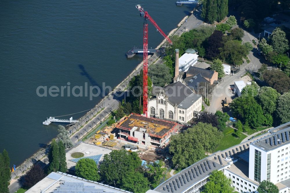 Bonn from above - Construction site to build a new office and commercial building UN-Campus Bonn in Bonn in the state North Rhine-Westphalia, Germany