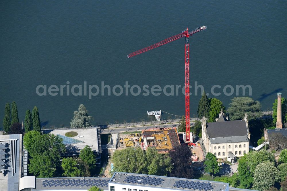 Bonn from above - Construction site to build a new office and commercial building UN-Campus Bonn in Bonn in the state North Rhine-Westphalia, Germany