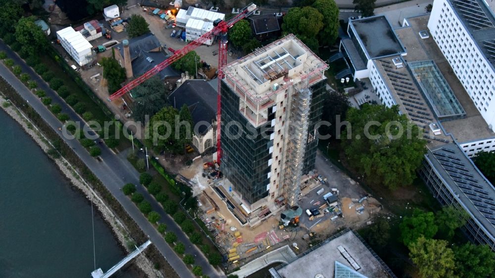 Bonn from above - Construction site to build a new office and commercial building UN-Campus Bonn in Bonn in the state North Rhine-Westphalia, Germany