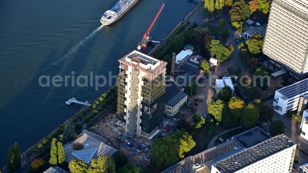 Bonn from above - Construction site to build a new office and commercial building UN-Campus Bonn in Bonn in the state North Rhine-Westphalia, Germany