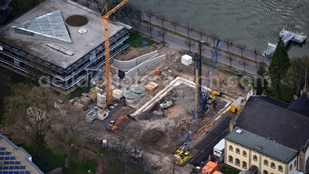 Aerial image Bonn - Construction site to build a new office and commercial building UN-Campus Bonn in Bonn in the state North Rhine-Westphalia, Germany