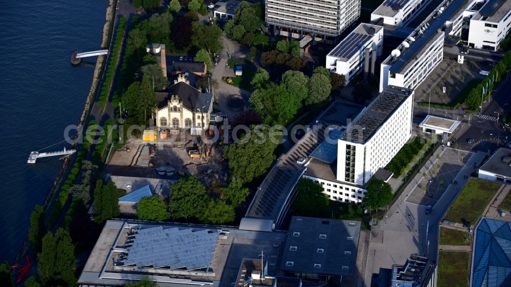 Aerial photograph Bonn - Construction site to build a new office and commercial building UN-Campus Bonn in Bonn in the state North Rhine-Westphalia, Germany