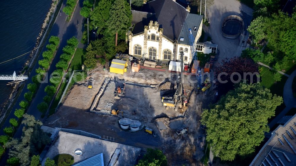 Bonn from above - Construction site to build a new office and commercial building UN-Campus Bonn in Bonn in the state North Rhine-Westphalia, Germany