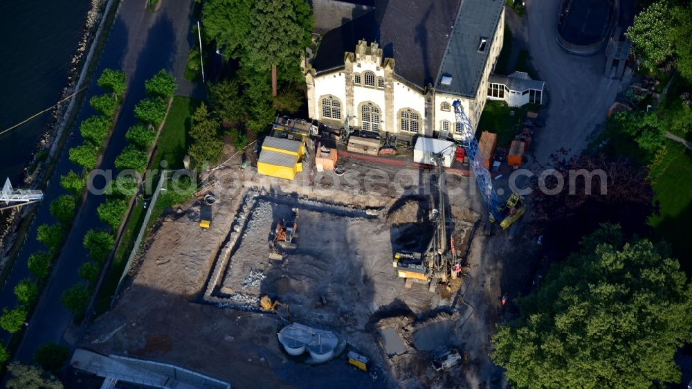 Bonn from the bird's eye view: Construction site to build a new office and commercial building UN-Campus Bonn in Bonn in the state North Rhine-Westphalia, Germany