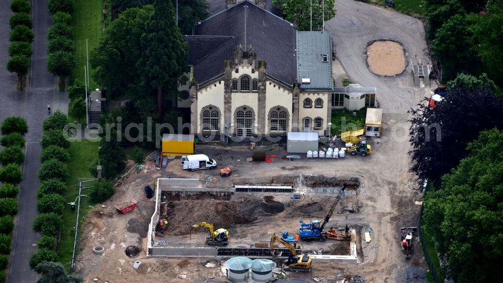 Aerial photograph Bonn - Construction site to build a new office and commercial building UN-Campus Bonn in Bonn in the state North Rhine-Westphalia, Germany