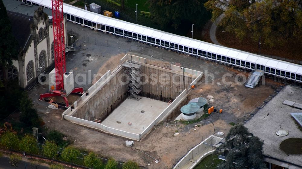 Bonn from above - Construction site to build a new office and commercial building UN-Campus Bonn in Bonn in the state North Rhine-Westphalia, Germany