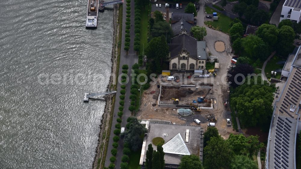 Bonn from the bird's eye view: Construction site to build a new office and commercial building UN-Campus Bonn in Bonn in the state North Rhine-Westphalia, Germany