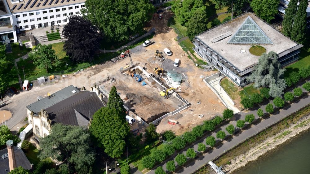 Aerial photograph Bonn - Construction site to build a new office and commercial building UN-Campus Bonn in Bonn in the state North Rhine-Westphalia, Germany