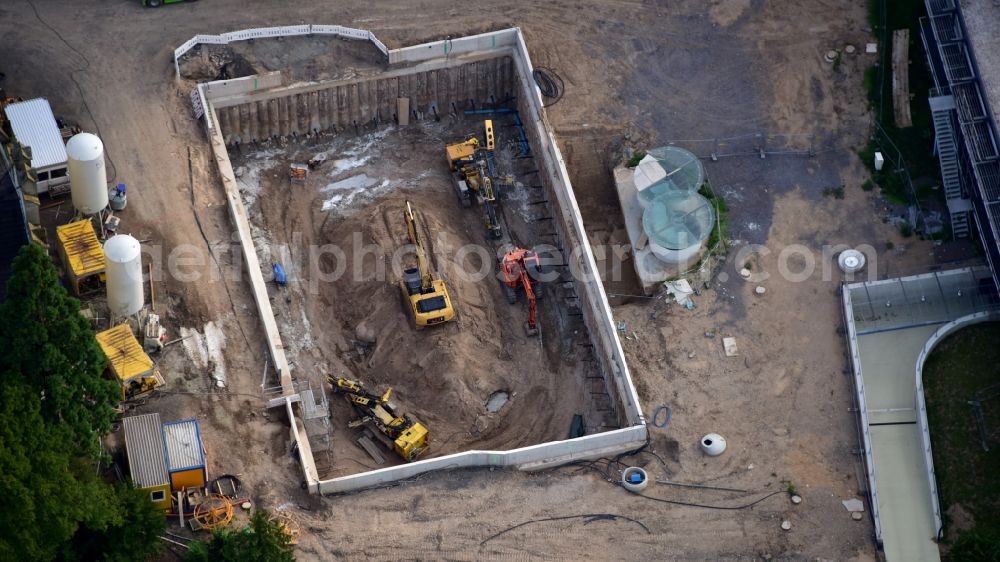 Bonn from the bird's eye view: Construction site to build a new office and commercial building UN-Campus Bonn in Bonn in the state North Rhine-Westphalia, Germany