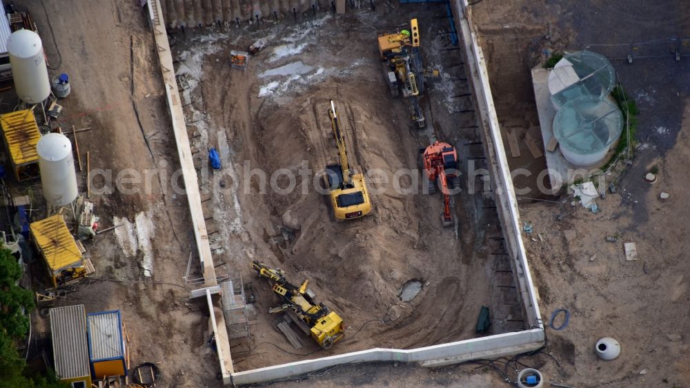 Aerial image Bonn - Construction site to build a new office and commercial building UN-Campus Bonn in Bonn in the state North Rhine-Westphalia, Germany