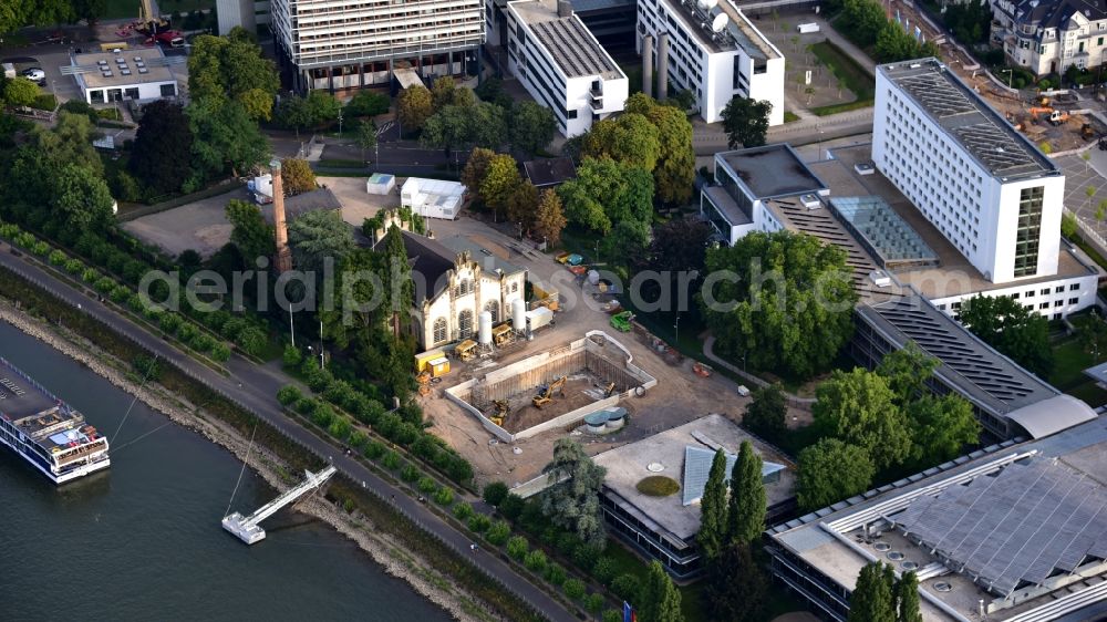 Aerial photograph Bonn - Construction site to build a new office and commercial building UN-Campus Bonn in Bonn in the state North Rhine-Westphalia, Germany