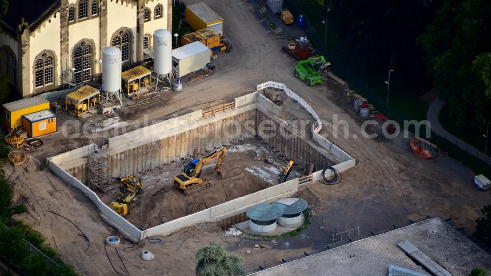 Bonn from the bird's eye view: Construction site to build a new office and commercial building UN-Campus Bonn in Bonn in the state North Rhine-Westphalia, Germany