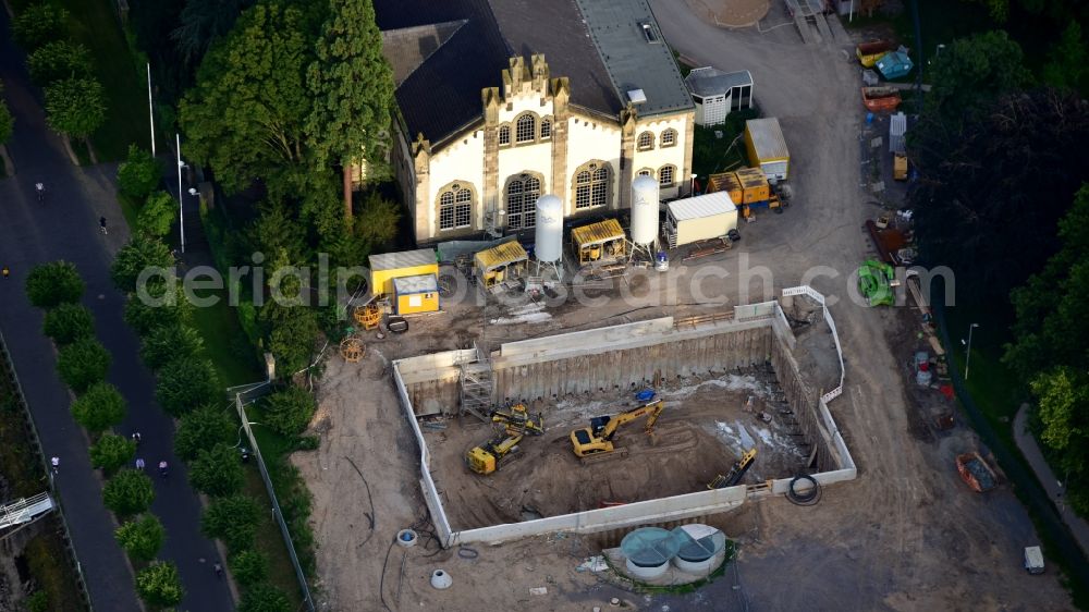 Aerial photograph Bonn - Construction site to build a new office and commercial building UN-Campus Bonn in Bonn in the state North Rhine-Westphalia, Germany