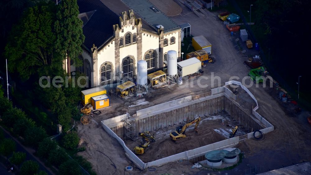 Bonn from above - Construction site to build a new office and commercial building UN-Campus Bonn in Bonn in the state North Rhine-Westphalia, Germany