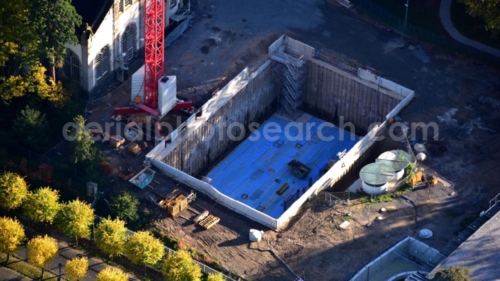 Aerial photograph Bonn - Construction site to build a new office and commercial building UN-Campus Bonn in Bonn in the state North Rhine-Westphalia, Germany