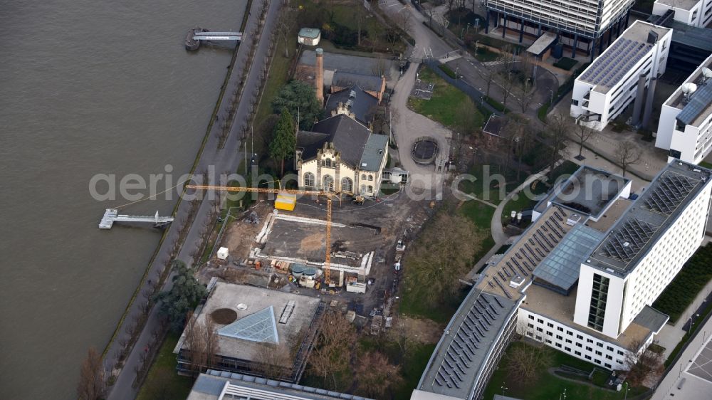 Aerial image Bonn - Construction site to build a new office and commercial building UN-Campus Bonn in Bonn in the state North Rhine-Westphalia, Germany