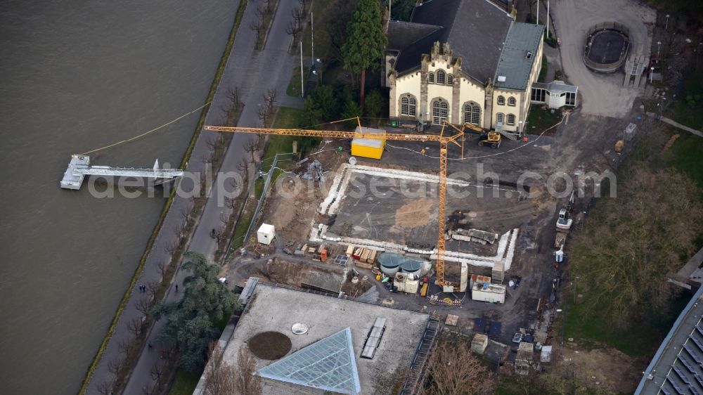 Aerial photograph Bonn - Construction site to build a new office and commercial building UN-Campus Bonn in Bonn in the state North Rhine-Westphalia, Germany