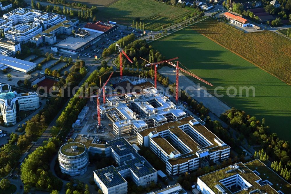 Aerial image Aschheim - Construction site to build a new office and commercial building Campus One on Erdinger Landstrasse - Einsteinring in the district Dornach in Aschheim in the state Bavaria, Germany