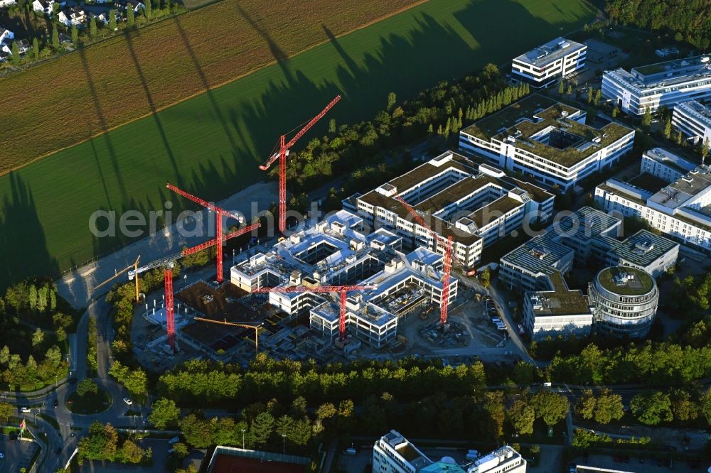 Aerial image Aschheim - Construction site to build a new office and commercial building Campus One on Erdinger Landstrasse - Einsteinring in the district Dornach in Aschheim in the state Bavaria, Germany