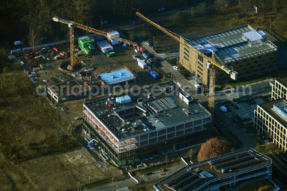 Aerial image Potsdam - Construction site to build a new office and commercial building Cube3 | THINK CAMPUS of Jungfernsee Baumanagement GmbH in Potsdam in the state Brandenburg, Germany