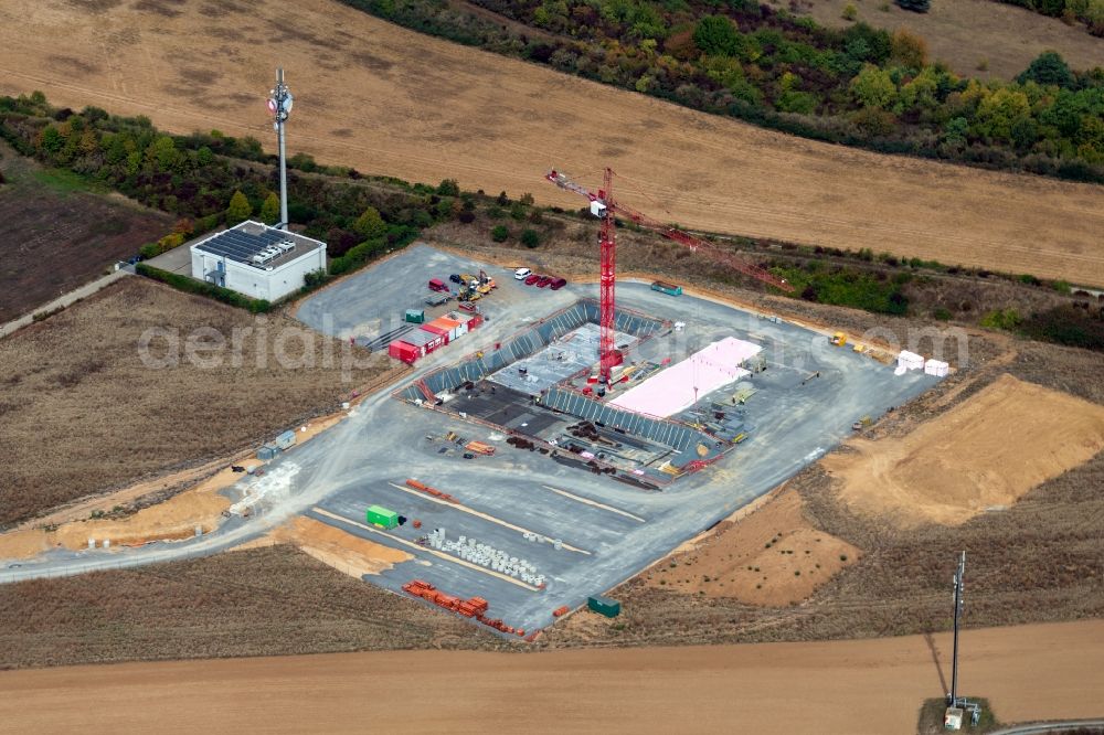 Aerial image Würzburg - Construction site to build a new office and commercial building on Delpstrasse in the district Heuchelhof in Wuerzburg in the state Bavaria, Germany