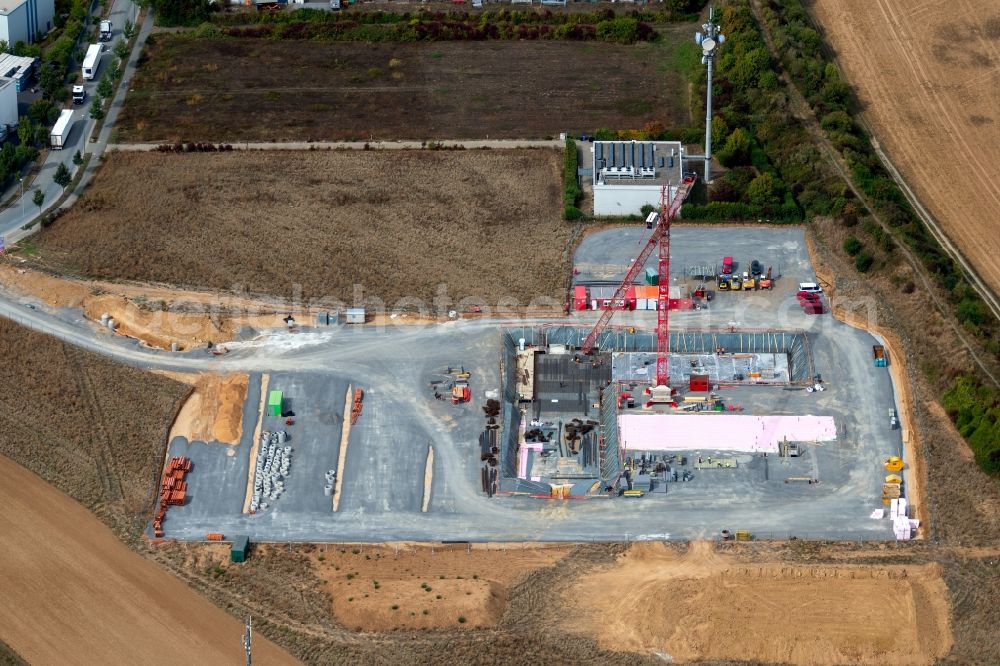 Aerial photograph Würzburg - Construction site to build a new office and commercial building on Delpstrasse in the district Heuchelhof in Wuerzburg in the state Bavaria, Germany