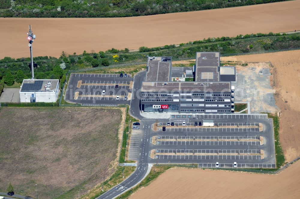 Aerial image Würzburg - Construction site to build a new office and commercial building on Delpstrasse in the district Heuchelhof in Wuerzburg in the state Bavaria, Germany