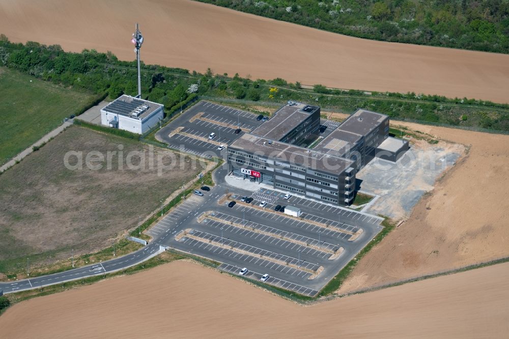 Aerial photograph Würzburg - Construction site to build a new office and commercial building on Delpstrasse in the district Heuchelhof in Wuerzburg in the state Bavaria, Germany