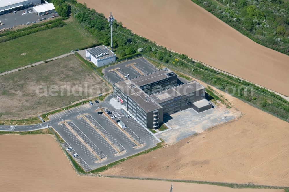 Würzburg from above - Construction site to build a new office and commercial building on Delpstrasse in the district Heuchelhof in Wuerzburg in the state Bavaria, Germany