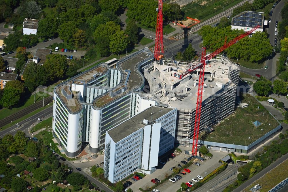 Aerial photograph Stuttgart - Construction site to build a new office and commercial building Deutsche Rentenversicherung Baden-Wuerttemberg on Adalbert-Stifter-Strasse in the district Freiberg in Stuttgart in the state Baden-Wuerttemberg, Germany