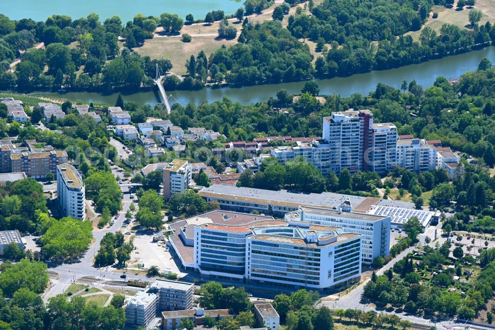 Stuttgart from the bird's eye view: Construction site to build a new office and commercial building Deutsche Rentenversicherung Baden-Wuerttemberg on Adalbert-Stifter-Strasse in the district Freiberg in Stuttgart in the state Baden-Wuerttemberg, Germany