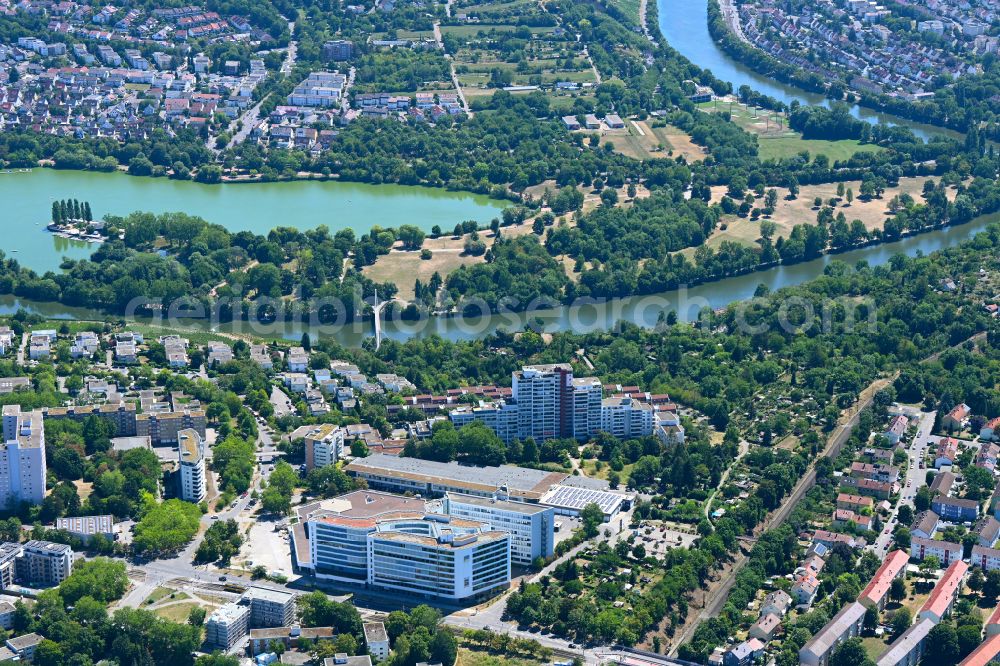 Aerial image Stuttgart - Construction site to build a new office and commercial building Deutsche Rentenversicherung Baden-Wuerttemberg on Adalbert-Stifter-Strasse in the district Freiberg in Stuttgart in the state Baden-Wuerttemberg, Germany