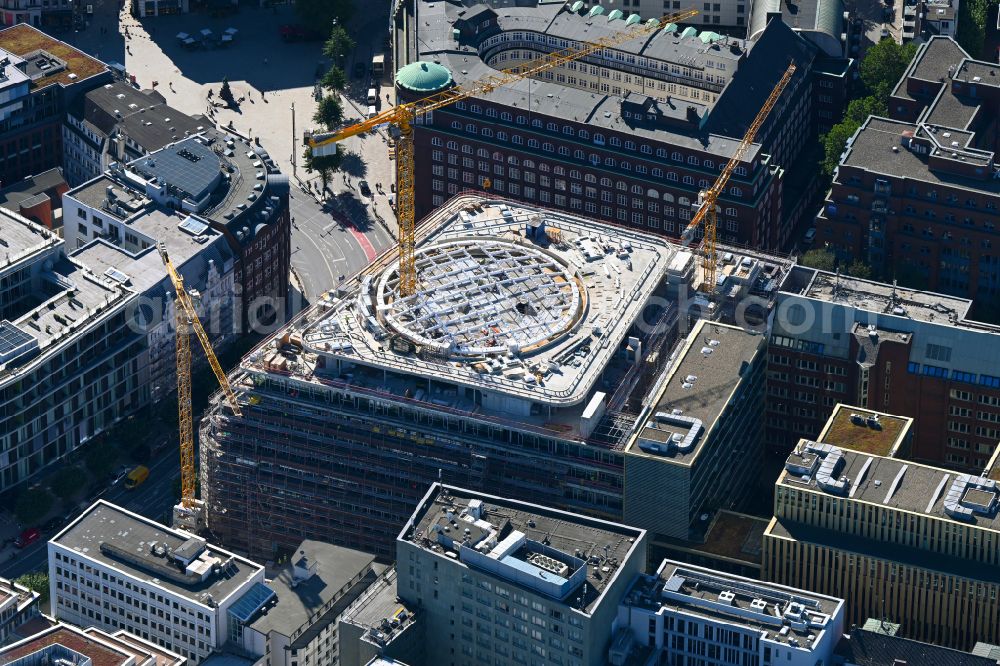 Aerial photograph Hamburg - Construction site to build a new office and commercial building Dammtorstrasse - corner of Valentinskamp Deutschlandhaus in Hamburg, Germany