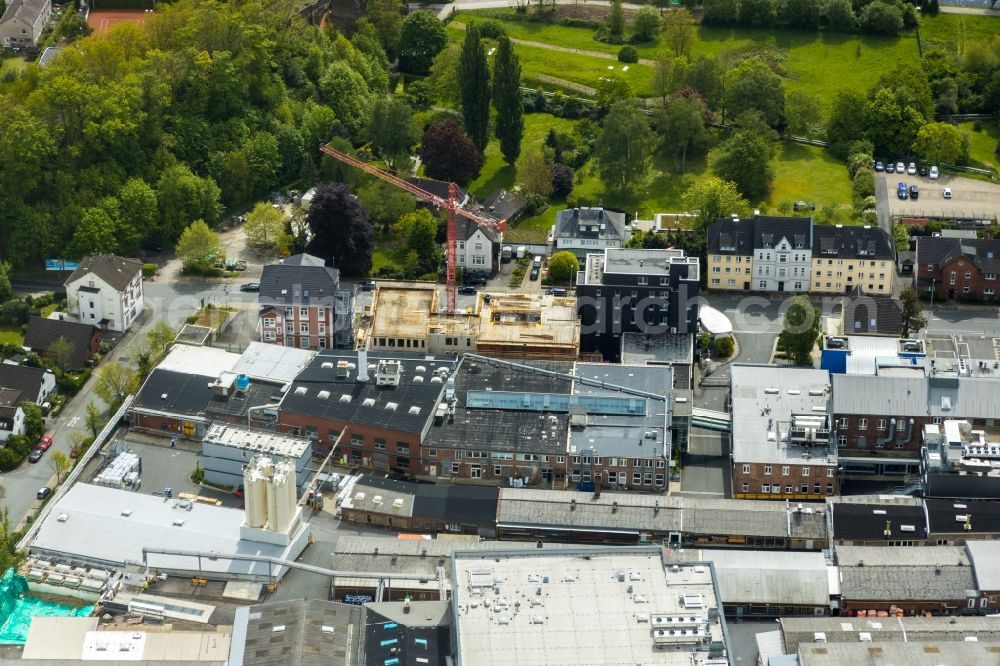 Herdecke from above - Construction site to build a new office and commercial building of Ewald Doerken AG on Wetterstrasse in Herdecke in the state North Rhine-Westphalia, Germany