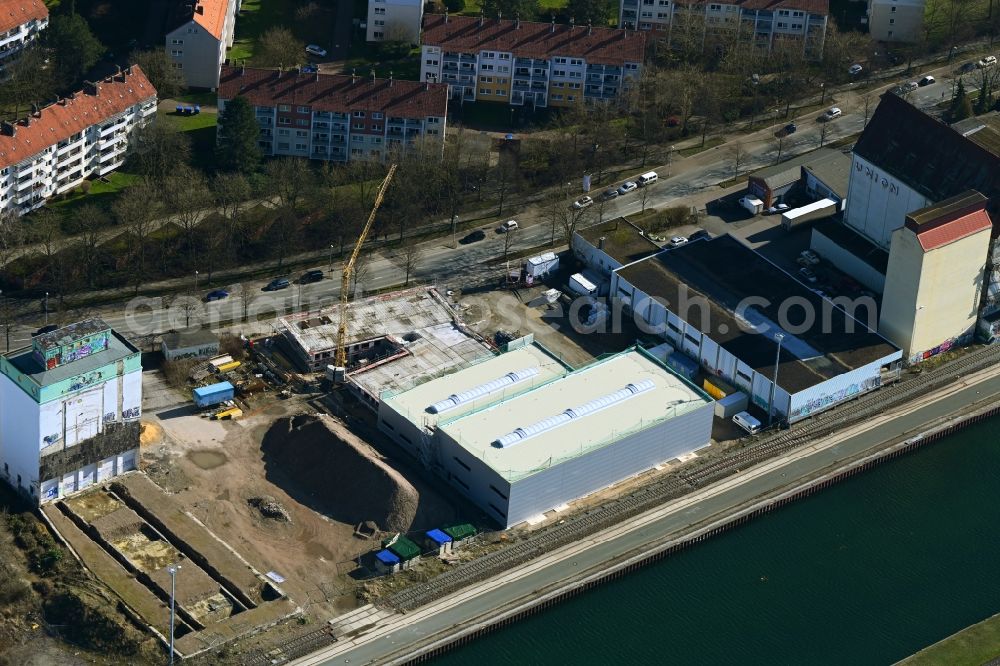 Aerial photograph Hannover - Construction site to build a new office and commercial building of Firma kraftwerk in the district Limmer in Hannover in the state Lower Saxony, Germany