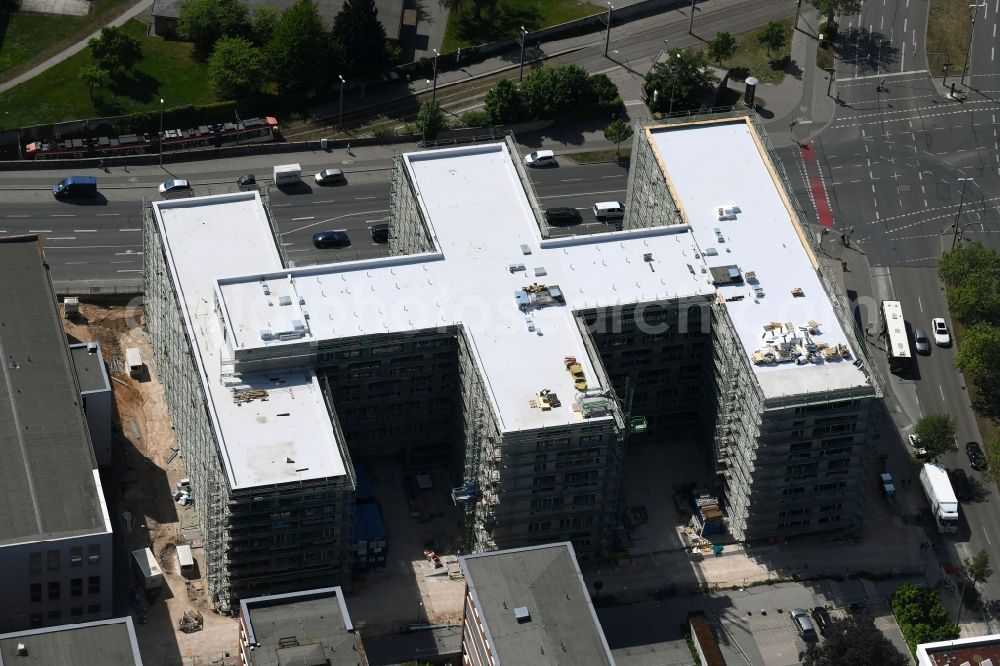 Nürnberg from above - Construction site to build a new office and commercial building FrankenCampus 146 on Frankenstrasse in Nuremberg in the state Bavaria, Germany