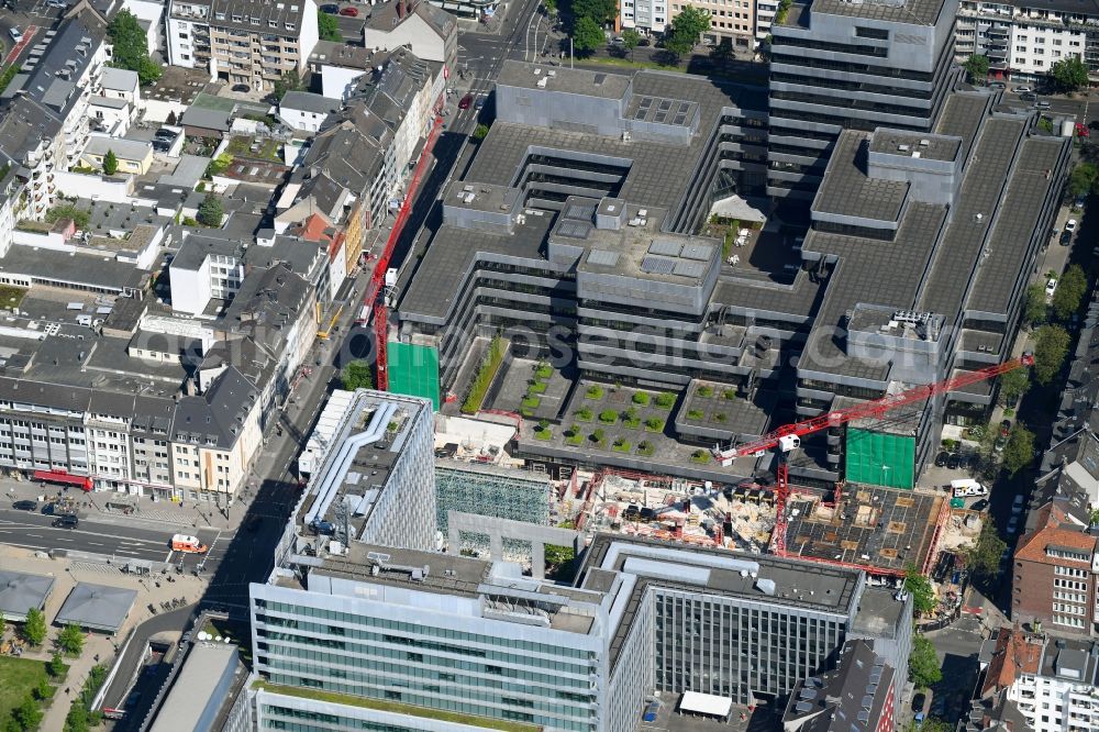 Aerial image Düsseldorf - Construction site to build a new office and commercial building on Fuerstenwall - Friedrichstrasse in Duesseldorf in the state North Rhine-Westphalia, Germany